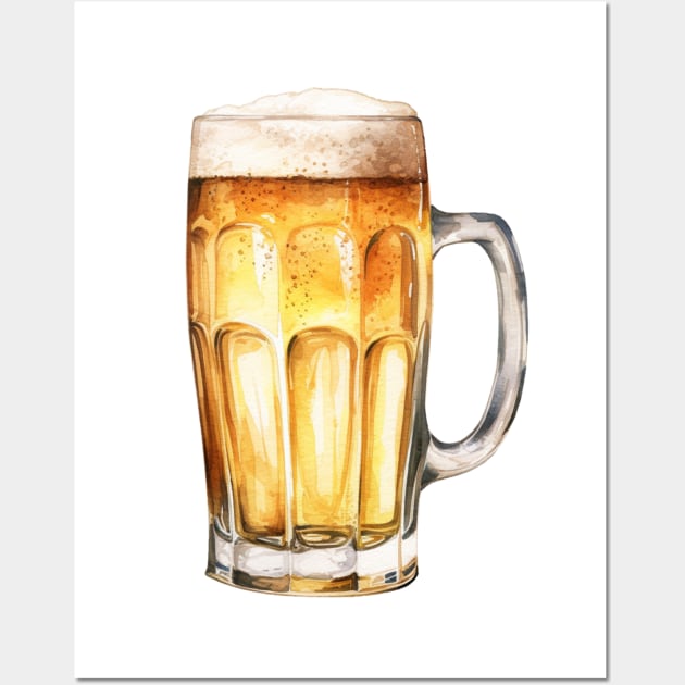 Pint of Beer Art Wall Art by Pastel Craft
